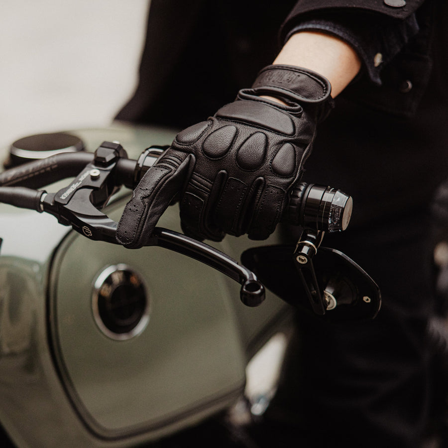 Gants Moto Cuir Noir IGNITION